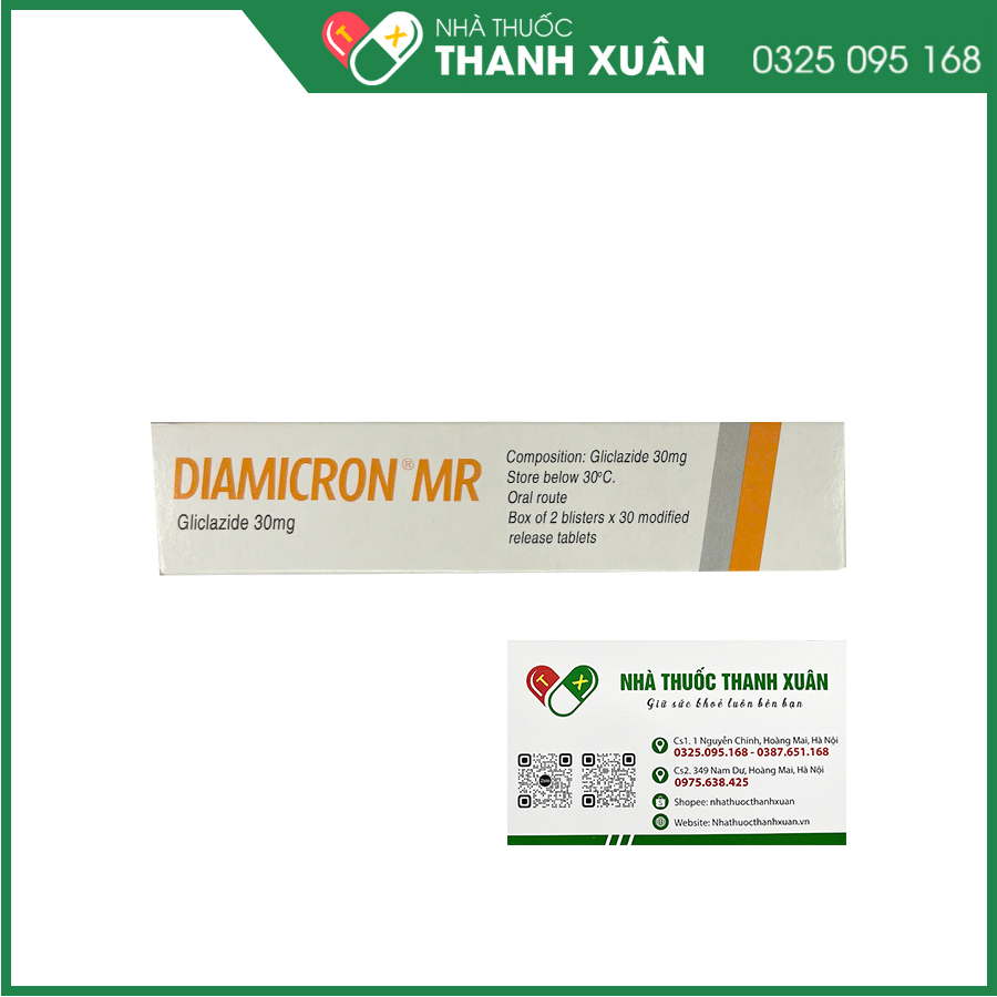 Diamicron MR 30mg thuốc điều trị tiểu đường tuýp 2